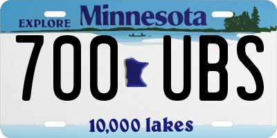 MN license plate 700UBS