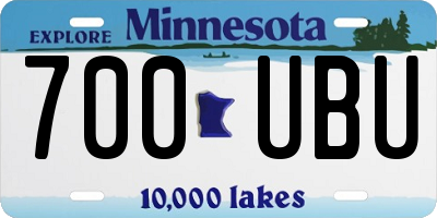 MN license plate 700UBU