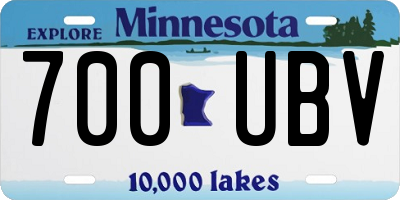 MN license plate 700UBV