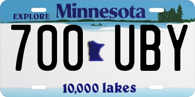 MN license plate 700UBY