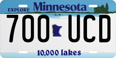 MN license plate 700UCD