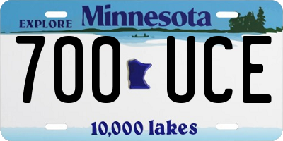 MN license plate 700UCE