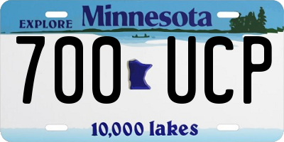 MN license plate 700UCP