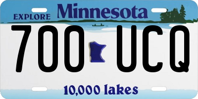 MN license plate 700UCQ