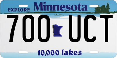 MN license plate 700UCT