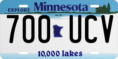 MN license plate 700UCV