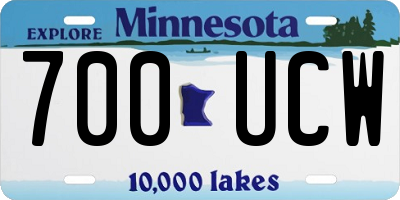 MN license plate 700UCW