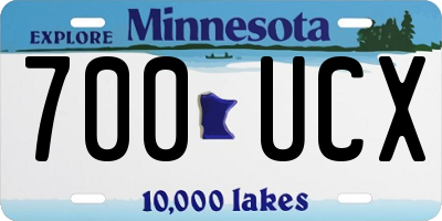 MN license plate 700UCX