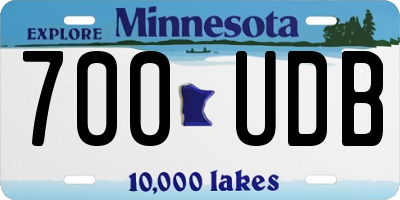 MN license plate 700UDB