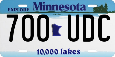 MN license plate 700UDC