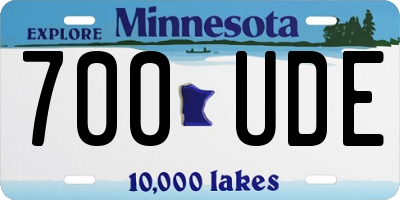 MN license plate 700UDE