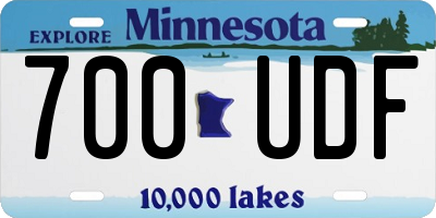 MN license plate 700UDF