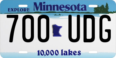 MN license plate 700UDG