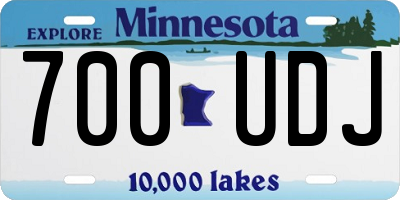 MN license plate 700UDJ