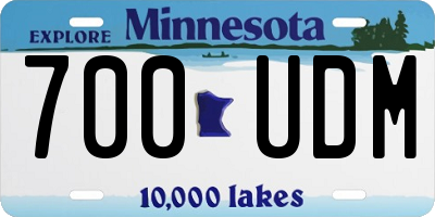 MN license plate 700UDM