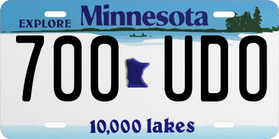 MN license plate 700UDO