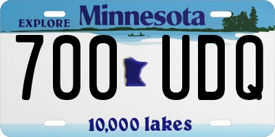 MN license plate 700UDQ