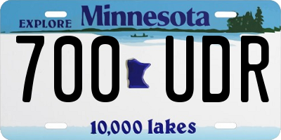 MN license plate 700UDR