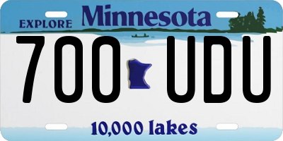 MN license plate 700UDU