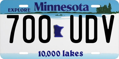 MN license plate 700UDV