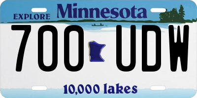 MN license plate 700UDW