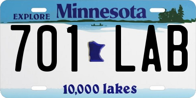 MN license plate 701LAB