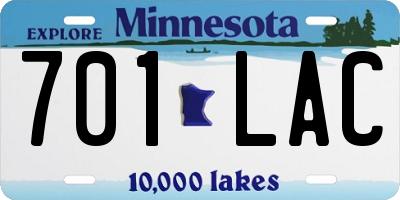 MN license plate 701LAC