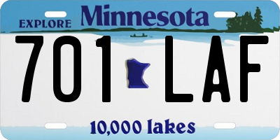 MN license plate 701LAF