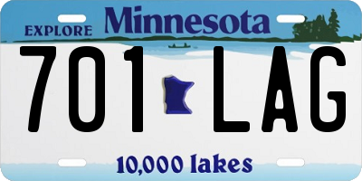 MN license plate 701LAG