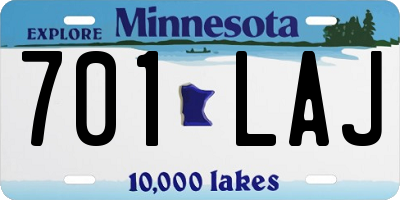 MN license plate 701LAJ