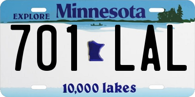 MN license plate 701LAL