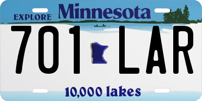 MN license plate 701LAR