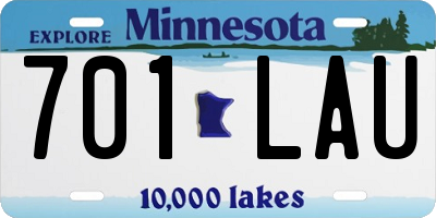 MN license plate 701LAU