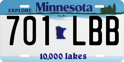 MN license plate 701LBB
