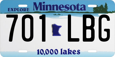 MN license plate 701LBG