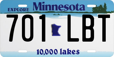 MN license plate 701LBT