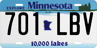 MN license plate 701LBV