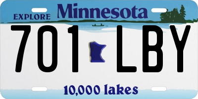 MN license plate 701LBY