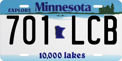 MN license plate 701LCB