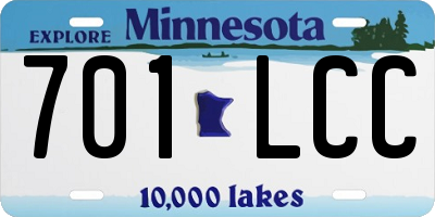 MN license plate 701LCC