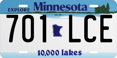 MN license plate 701LCE