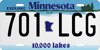 MN license plate 701LCG