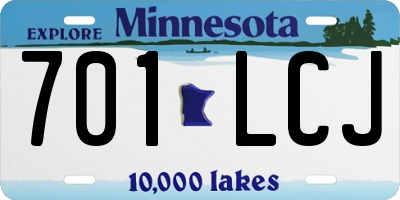 MN license plate 701LCJ