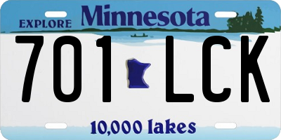 MN license plate 701LCK