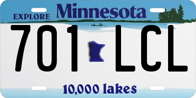 MN license plate 701LCL