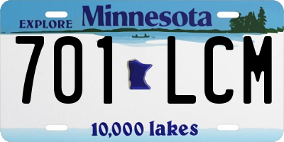 MN license plate 701LCM