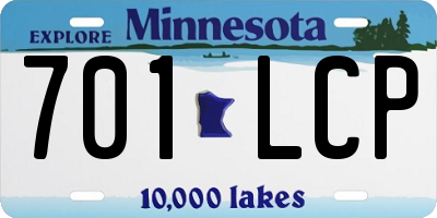MN license plate 701LCP