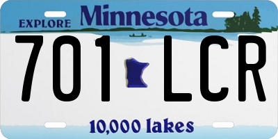 MN license plate 701LCR