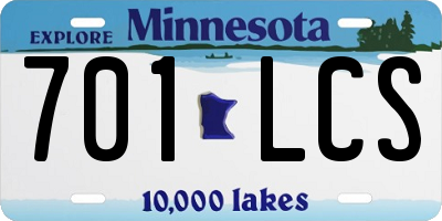 MN license plate 701LCS