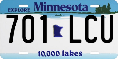 MN license plate 701LCU